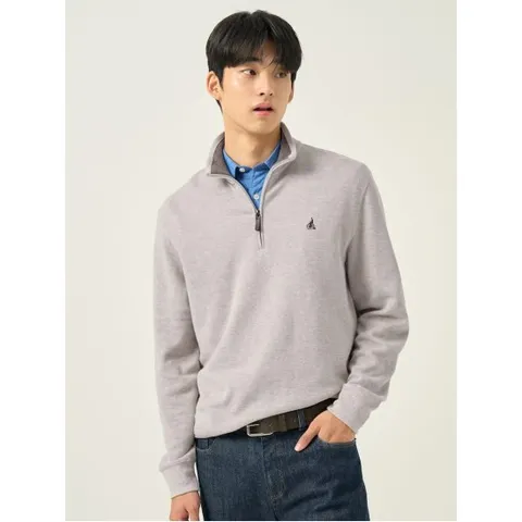 [정가 199,000원] 클래식 소프트 코튼 하프집업 티셔츠  베이지 (BC5941C21A)