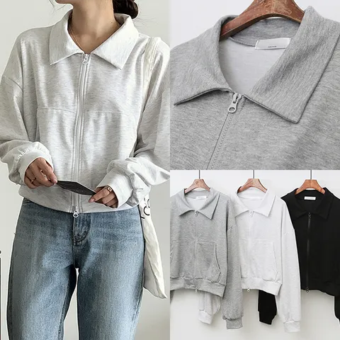 [하프클럽/위쉬몰 NO 무지카라투웨이숏집업(P772H402) 빅사이즈