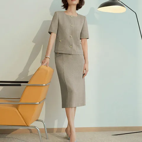 로렌 썸머 트위드 스커트 2종세트