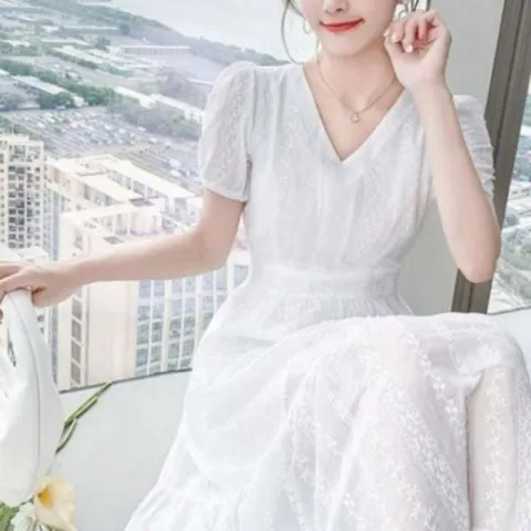 퍼프 여성 봄 퍼 롱 데일리 데이트룩 원피스룩 여성원피스 퍼프원피스 데일리원피스룩