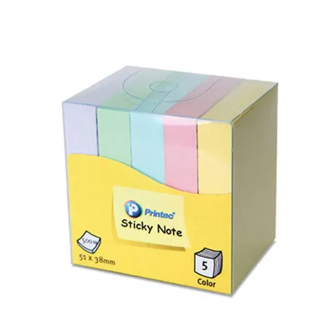 스티키노트 혼합형 5색 51x38 100매x5 20개입 점착 스티키 점착 대용량