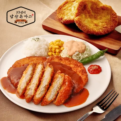 [원조 23번지 남산돈까스 ] 돈까스 2팩 총 6개 세트(돈까스120g 6개+소스 30g 6개)