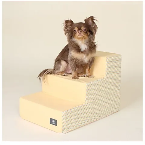 D11 쥬시폼폼 삼각스텝 옐로우 침대 소파 강아지 계단 강아지스텝 애견스텝 반려견계단