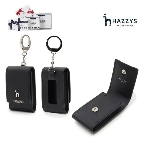 [선물포장] 블랙 퍼피 장식 체크배색 헤지스 자동차 스마트키홀더 HJHO3E287BK