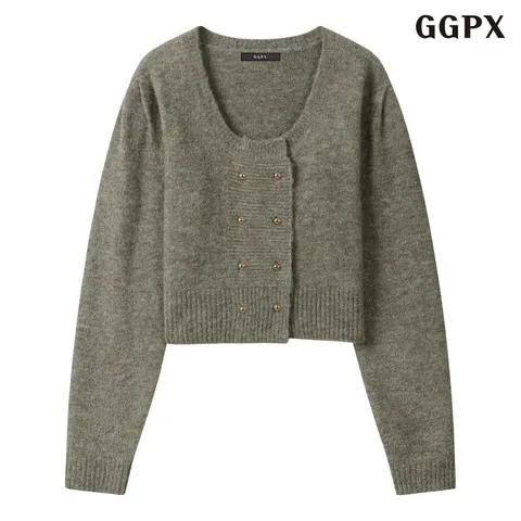 [롯데백화점][지지피엑스]클래식 골드 투버튼 긴팔 가디건 (GQCCK001D)