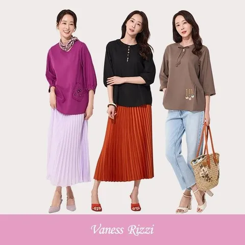 [하프클럽/바네사리찌]24SS  프리티 자수 블라우스 3종