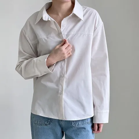 여자 뒷꼬임 큰사이즈 카라 빅사이즈 셔츠 (29270483A)