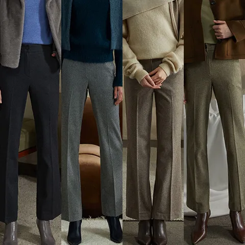 울헤링본세미부츠컷슬랙스2종세트