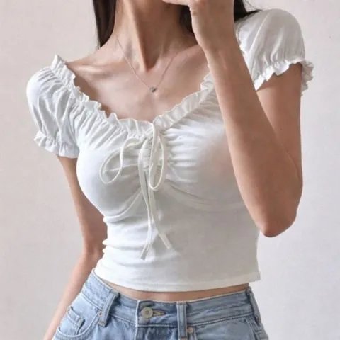 티 편안한 스타일리쉬 여름신상 데이트룩 오프숄더티 빈티지 휴가룩 러블리 봄여름