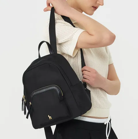 [쇼핑백]블랙 단색 나일론 미니백팩HIWA5E452BK