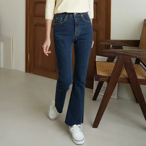 여자 사계절 스판 히든밴딩 슬림 세미 부츠컷 청바지 핏이 예쁜 봄 여름 가을 겨울 날씬 데님팬츠