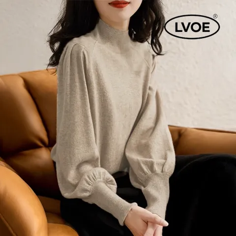 르보에 미쉘 퍼프소매 반목 니트 티셔츠