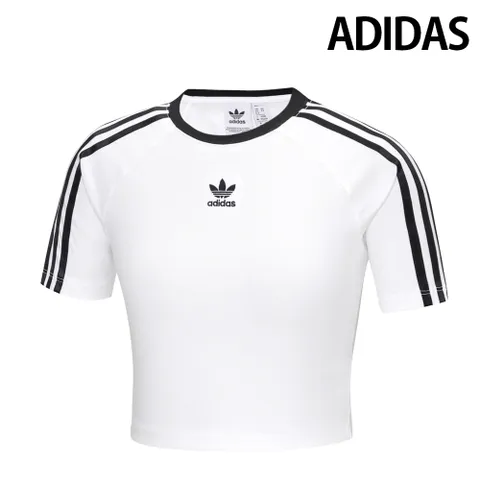 ADIDAS 우먼스/여성 3S 베이비 티셔츠 화이트 IP0662