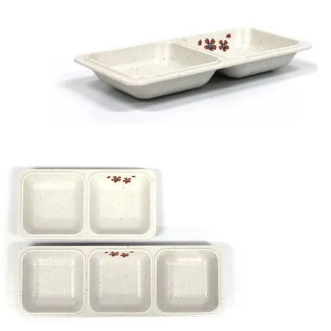 멜라민 3칸 나눔접시 반찬그릇 소스그릇 32.5cm 12호