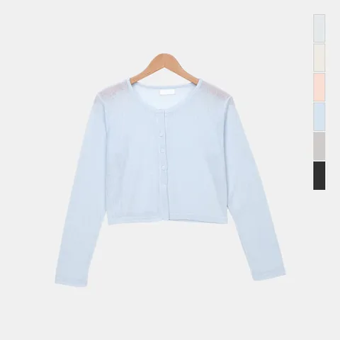 여성 여름 시스루 가디건 베이직 린넨 긴팔 가디건 SID008