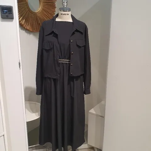 HC06 라운드 원피스 자켓 세트(블랙) L253BOP901 (41001918)