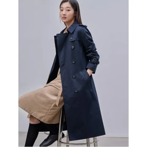 [24FW][Essential] 롱 트렌치 코트  네이비(BF483TE01R)