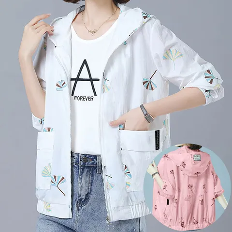 봄봄 플라워 경량 후드 바람막이 자켓 3컬러