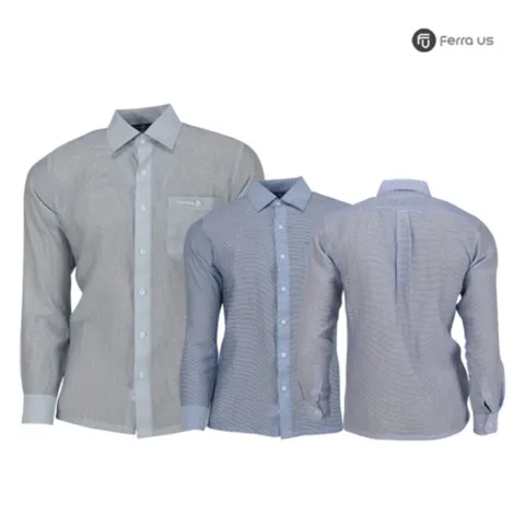 남성 여름 골프웨어 골프 카라 시어서커 긴팔 셔츠