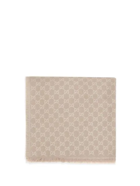 [해외직구] 26SS  GG 프린트 울 코튼 숄 8452433GC46 5875 Beige