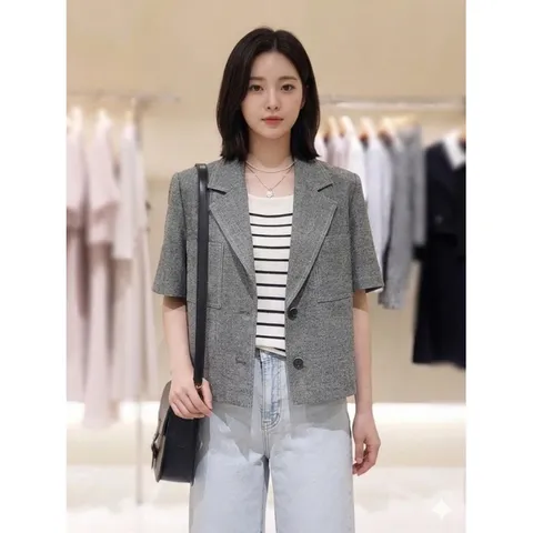 [롯데백화점][숲]여성 여름 반팔 크롭 자켓 SC5JK32