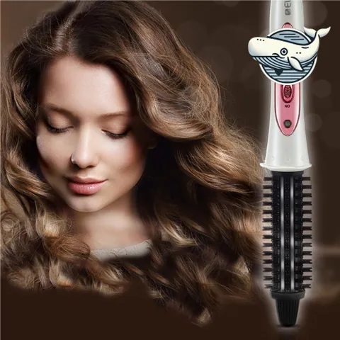 엘라 아이보리 브러쉬 고데기 볼륨업 헤어 아이롱