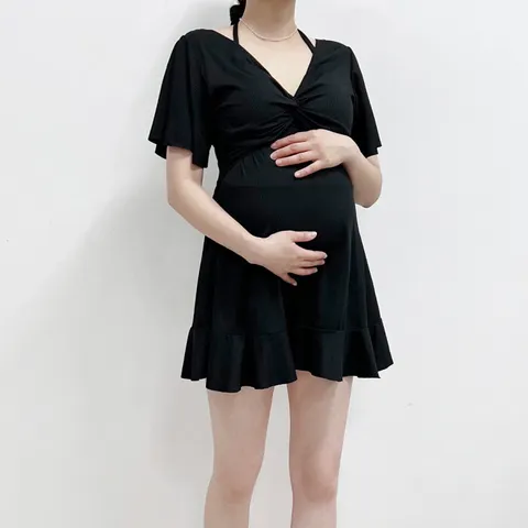 [브리치]  / (55 77까지) 홀터넥 꼬임 셔링 프릴 원피스수영복 빅