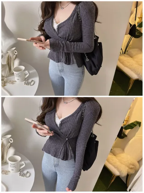 [브리치] 리본마켓 / 뮤즈 언발 랩 카디건