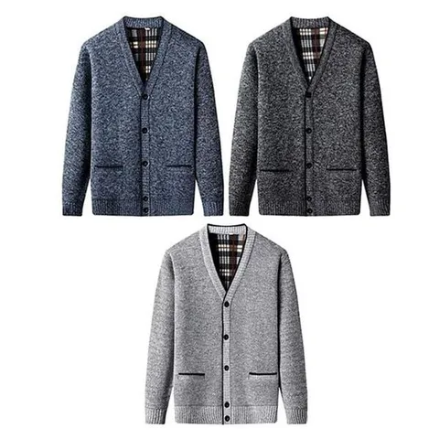 [하프클럽]  V넥 편한착용 심플룩 카디건 오버핏 두꺼운 버