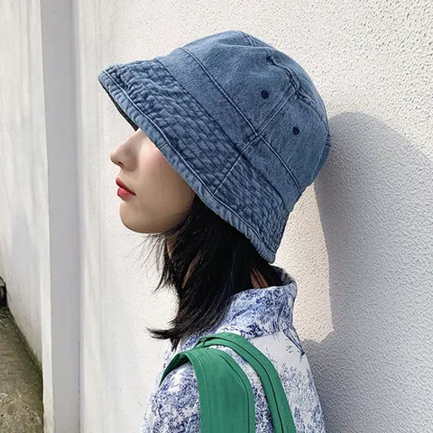 데님버킷햇 연청모자 기본 버킷햇 대학생 봄패션모자 스트릿패션모자 대학생모자