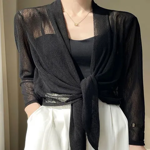 [오노마] ONM 4color 시스루 스트랩 여름 가디건 (32616979)