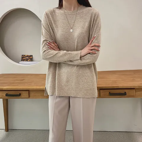 [하프클럽/로니 루즈핏 트임 롱니트