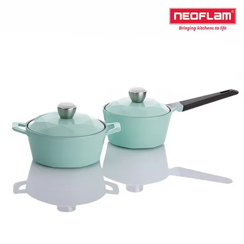 네오플램 에콜론 냄비 캐럿 2종 세트 편수18cm + 양수20cm