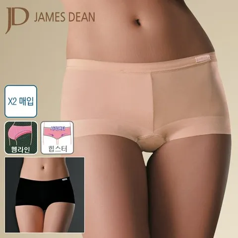 [여성속옷][제임스딘] 베이직 사각 헴라인 여성 팬티 2매입 세트