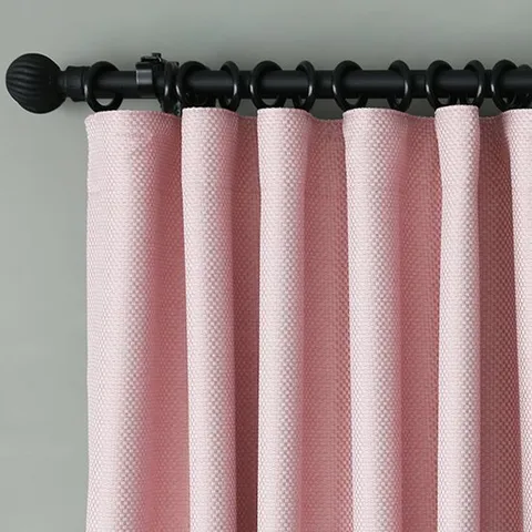 파라다이스홈 와플 자카드 암막 커튼 핑크