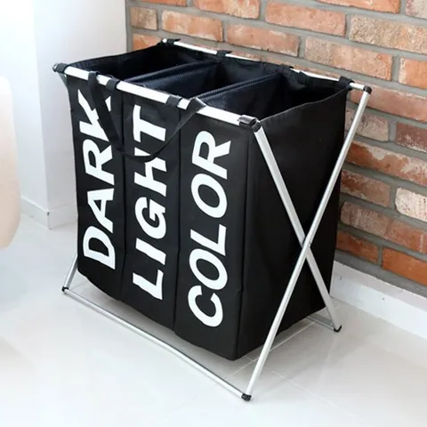 반디스토어 빨래바구니&분리수거함 사각 3단 F
