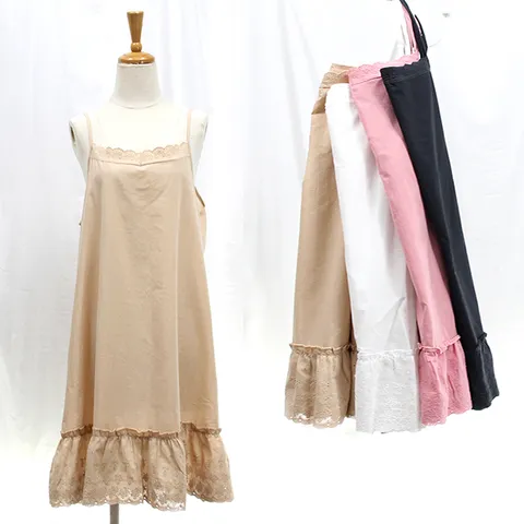레이스 어깨끈 면슬립속치마[EM026] 레이어드 속치마