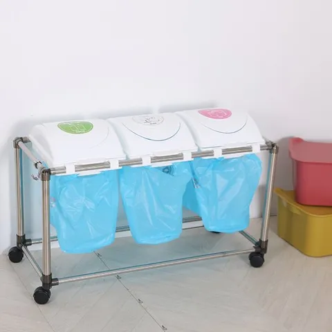 미니 스윙 분리수거함 3P 화이트