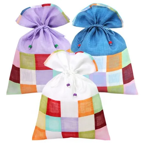 고급 모시 주머니특대-조각보