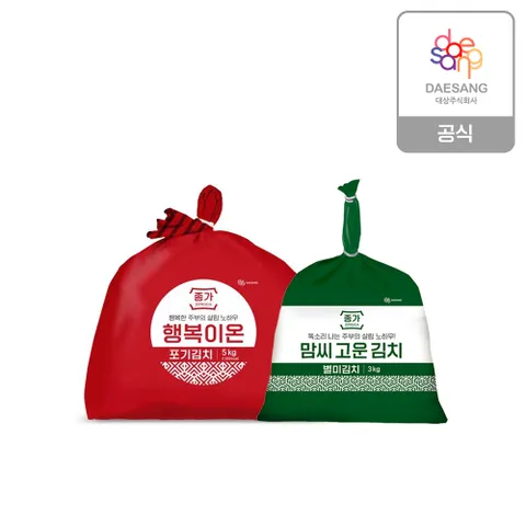 행복이온 포기김치 5kg + 맘씨고운 열무김치 3kg
