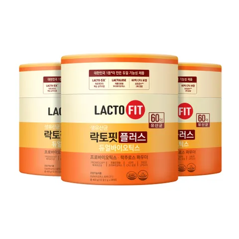 락토핏 플러스듀얼바이오틱스 200포X3통/유산균
