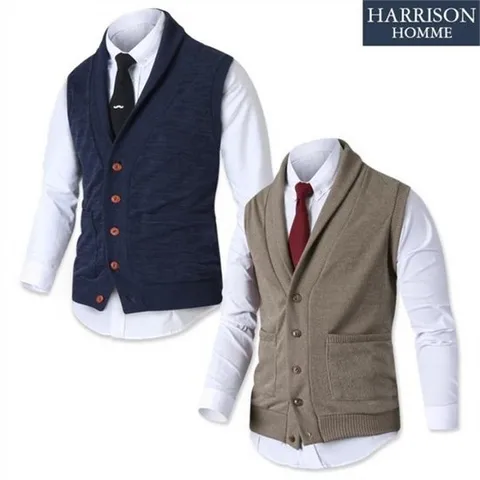 [하프클럽/HARRISON]숄 가디건 조끼 NSC1104