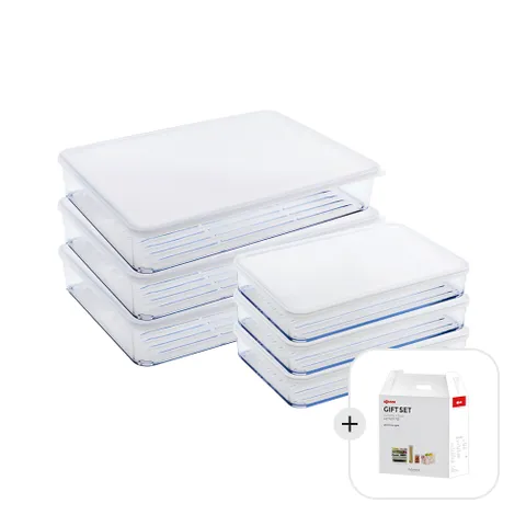 소분 용기 선물세트 납작 특대 3개 + 납작 2호 3개