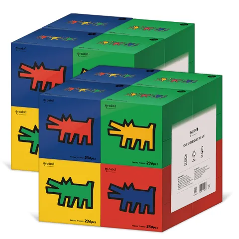 한예지 키스해링 큐브 미니 미용티슈 230매 8입 2팩