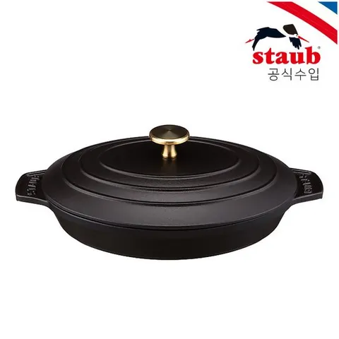 타원형 핫 플레이트 블랙