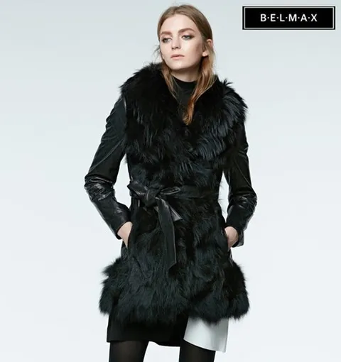 [벨막스]럭셔리 라쿤폭스 퀼팅 코트