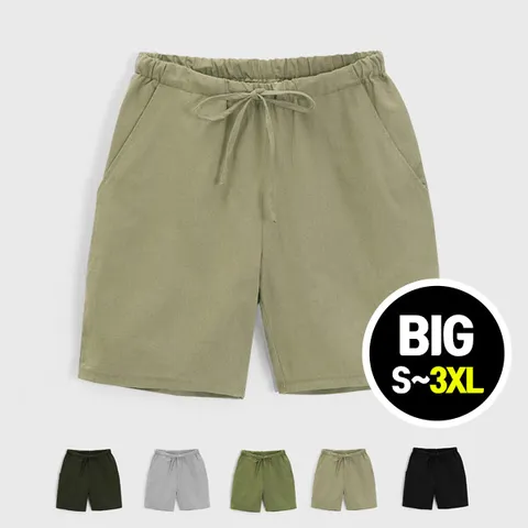 [MNC] 무지 면 밴딩반바지 MDSP202HS