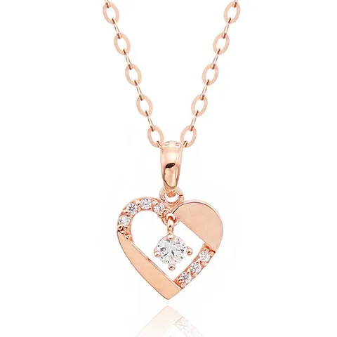 [새미쥬얼리] 14k 노블하트 큐빅 모줄 체인 목걸이