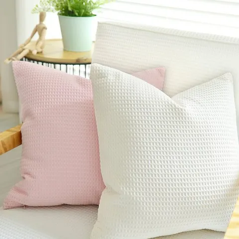 파라다이스홈 여름에 시원한 와플 칼라쿠션 50x50cm