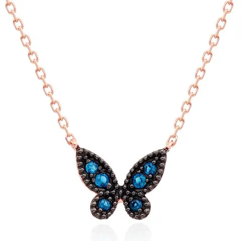 [새미쥬얼리] 18k 청나비 큐빅 각줄 체인 목걸이